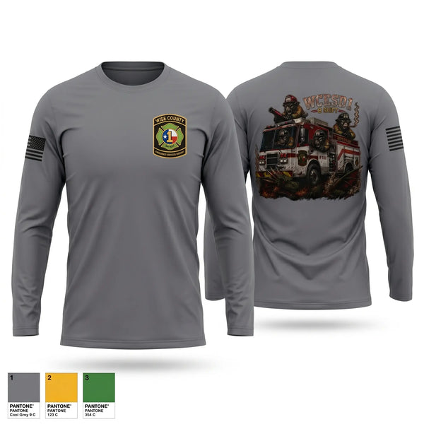 Long Sleeve Performance Shirt, WCESD1 B shift, Fire Department, Teamtime, Team time, sublimation, custom sports apparel, team uniforms, spirit wear, spiritwear, sports uniforms, custom shirts, team store, custom team store, fundraiser sports, apparel fundraiser