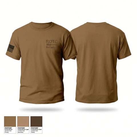 Old School Cotton Feel Shirt, ROTC Mustang Battalion, Army, Teamtime, Team time, sublimation, custom sports apparel, team uniforms, spirit wear, spiritwear, sports uniforms, custom shirts, team store, custom team store, fundraiser sports, apparel fundraiser