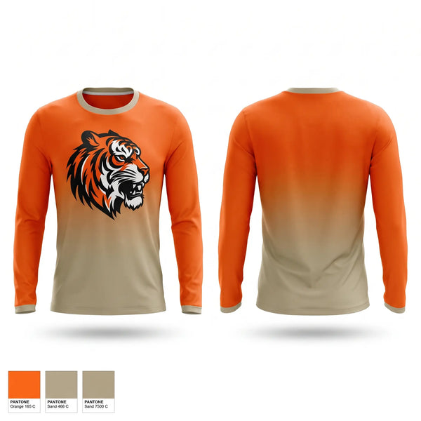 Long Sleeve Performance Shirt, HERRIN TIGERS, Cross Country, Teamtime, Team time, sublimation, custom sports apparel, team uniforms, spirit wear, spiritwear, sports uniforms, custom shirts, team store, custom team store, fundraiser sports, apparel fundraiser
