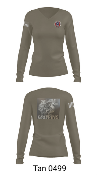 Womens Long Sleeve Vneck Shirt, 345th TRS, , Teamtime, Team time, sublimation, custom sports apparel, team uniforms, spirit wear, spiritwear, sports uniforms, custom shirts, team store, custom team store, fundraiser sports, apparel fundraiser
