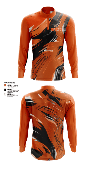 Quarter Zip Jacket, Astros, Baseball, Teamtime, Team time, sublimation, custom sports apparel, team uniforms, spirit wear, spiritwear, sports uniforms, custom shirts, team store, custom team store, fundraiser sports, apparel fundraiser