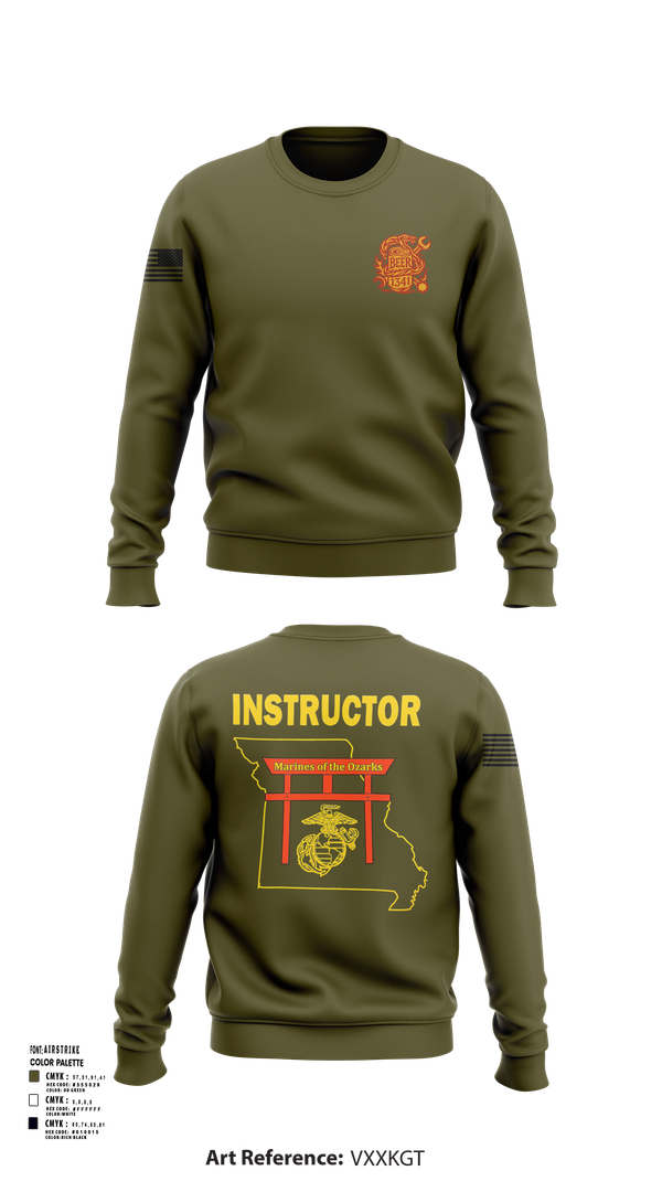 Crew Neck Sweatshirt, BEER, Marines, Teamtime, Team time, sublimation, custom sports apparel, team uniforms, spirit wear, spiritwear, sports uniforms, custom shirts, team store, custom team store, fundraiser sports, apparel fundraiser
