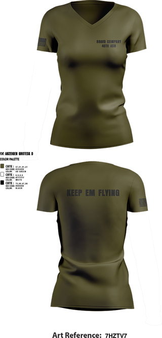 Womens Short Sleeve Vneck Shirt, Bravo company 46th ASB, , Teamtime, Team time, sublimation, custom sports apparel, team uniforms, spirit wear, spiritwear, sports uniforms, custom shirts, team store, custom team store, fundraiser sports, apparel fundraiser