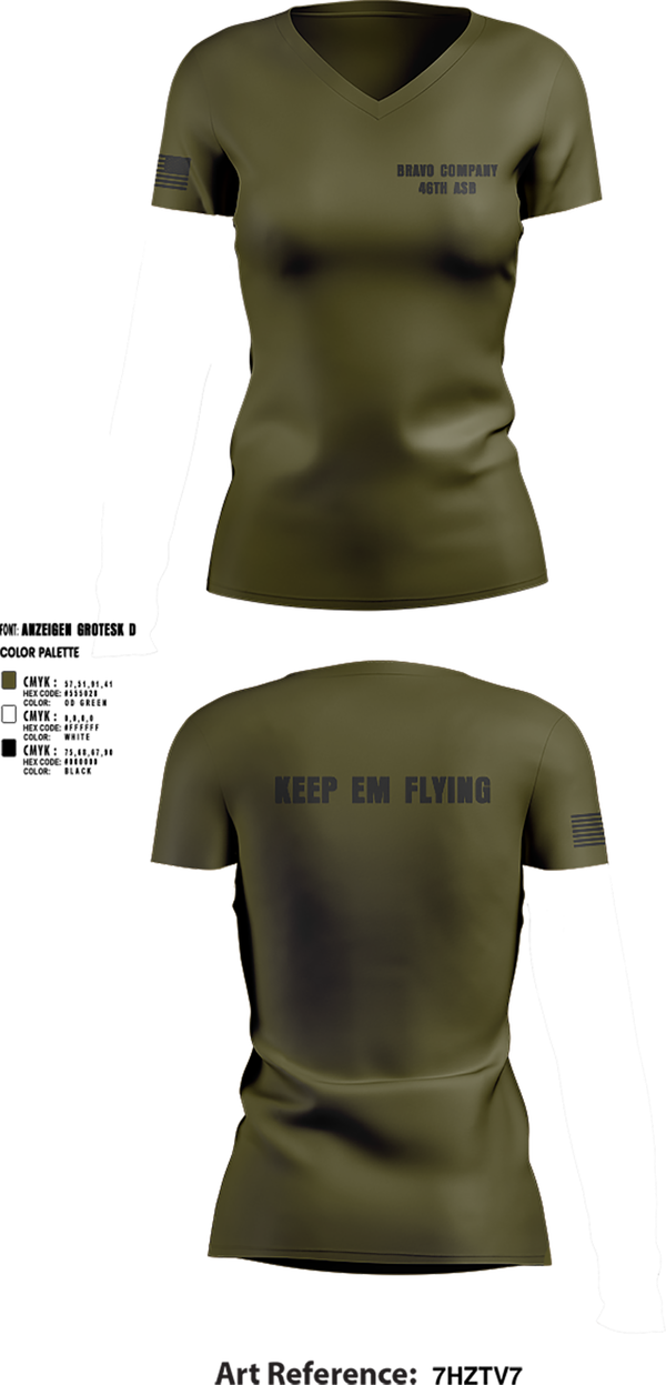 Womens Short Sleeve Vneck Shirt, Bravo company 46th ASB, , Teamtime, Team time, sublimation, custom sports apparel, team uniforms, spirit wear, spiritwear, sports uniforms, custom shirts, team store, custom team store, fundraiser sports, apparel fundraiser