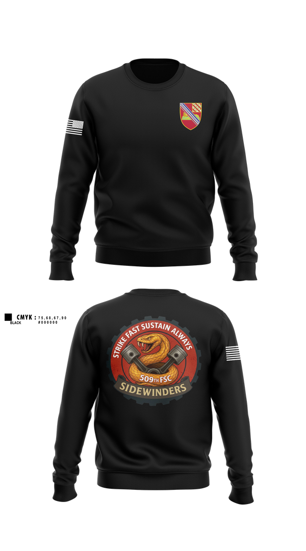 Crew Neck Sweatshirt, 509th FSC, Army, Teamtime, Team time, sublimation, custom sports apparel, team uniforms, spirit wear, spiritwear, sports uniforms, custom shirts, team store, custom team store, fundraiser sports, apparel fundraiser