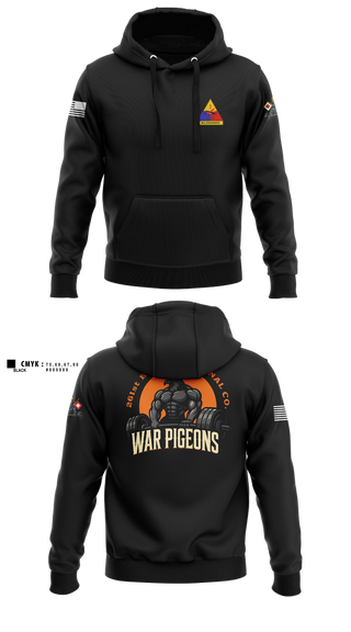 Hoodie, 261st War Pigeons, Army, Teamtime, Team time, sublimation, custom sports apparel, team uniforms, spirit wear, spiritwear, sports uniforms, custom shirts, team store, custom team store, fundraiser sports, apparel fundraiser