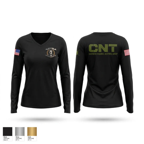 Womens Long Sleeve Vneck Shirt, Southern Regional Response Group, Police, Teamtime, Team time, sublimation, custom sports apparel, team uniforms, spirit wear, spiritwear, sports uniforms, custom shirts, team store, custom team store, fundraiser sports, apparel fundraiser