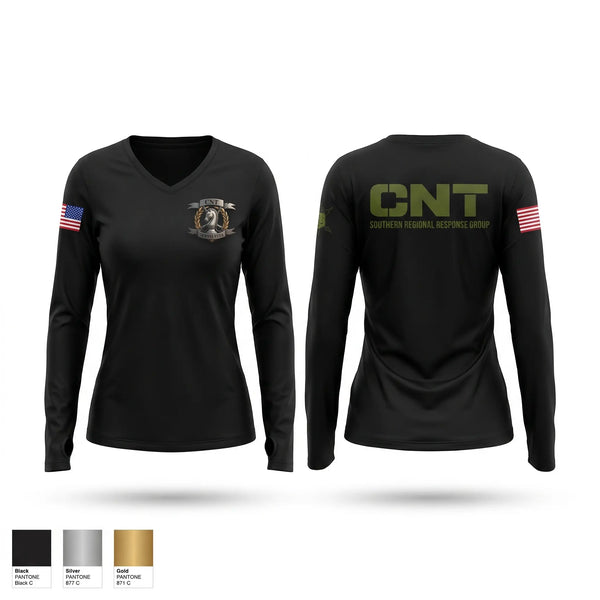 Womens Long Sleeve Vneck Shirt, Southern Regional Response Group, Police, Teamtime, Team time, sublimation, custom sports apparel, team uniforms, spirit wear, spiritwear, sports uniforms, custom shirts, team store, custom team store, fundraiser sports, apparel fundraiser