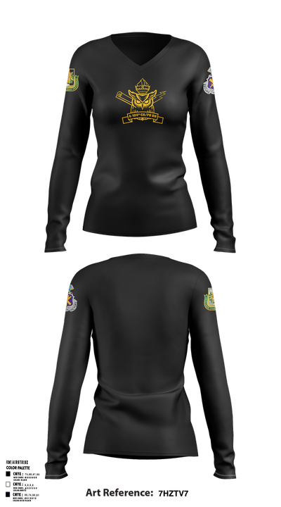 4th/104th BN (CA/PO) 7380170 Women's Long Sleeve V-neck Shirt - 9