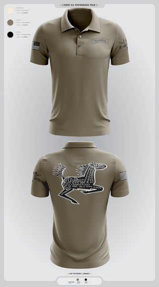 Short Sleeve Performance Polo, DET 1 HHC 3-116 CAV, Army, Teamtime, Team time, sublimation, custom sports apparel, team uniforms, spirit wear, spiritwear, sports uniforms, custom shirts, team store, custom team store, fundraiser sports, apparel fundraiser