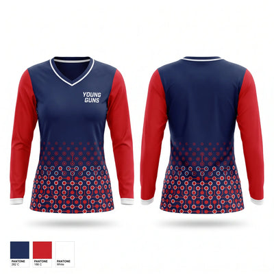 YOUNG GUNS Women's Long Sleeve V-neck Shirt - 1
