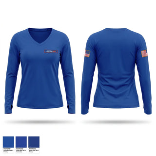 Womens Long Sleeve Vneck Shirt, Central EMS, EMS/EMT, Teamtime, Team time, sublimation, custom sports apparel, team uniforms, spirit wear, spiritwear, sports uniforms, custom shirts, team store, custom team store, fundraiser sports, apparel fundraiser