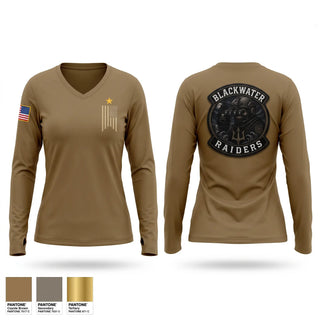 Womens Long Sleeve Vneck Shirt, Blackwater Raiders Airsoft, Marines, Teamtime, Team time, sublimation, custom sports apparel, team uniforms, spirit wear, spiritwear, sports uniforms, custom shirts, team store, custom team store, fundraiser sports, apparel fundraiser