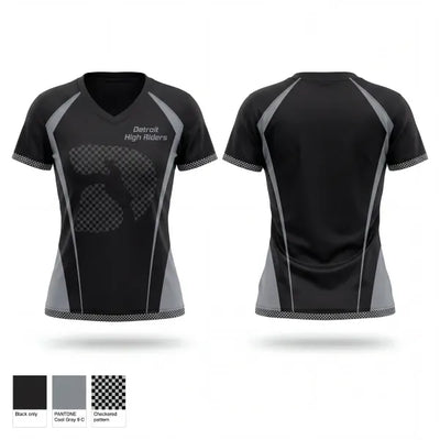 Detroit High Riders 74137297 Women's Short Sleeve V-neck Shirt - 1