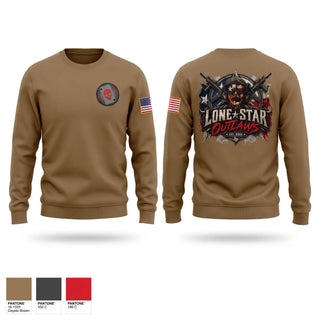 Crew Neck Sweatshirt, Lone Star Outlaws, Army, Teamtime, Team time, sublimation, custom sports apparel, team uniforms, spirit wear, spiritwear, sports uniforms, custom shirts, team store, custom team store, fundraiser sports, apparel fundraiser