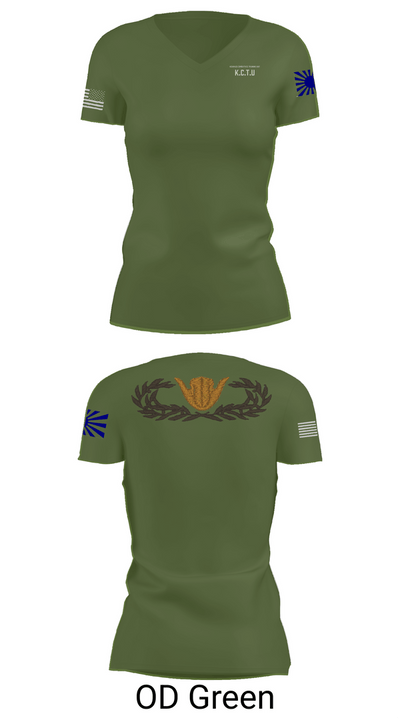 KISARAZU COMBAT TRAINING UNIT Women's Short Sleeve V-neck Shirt - 48