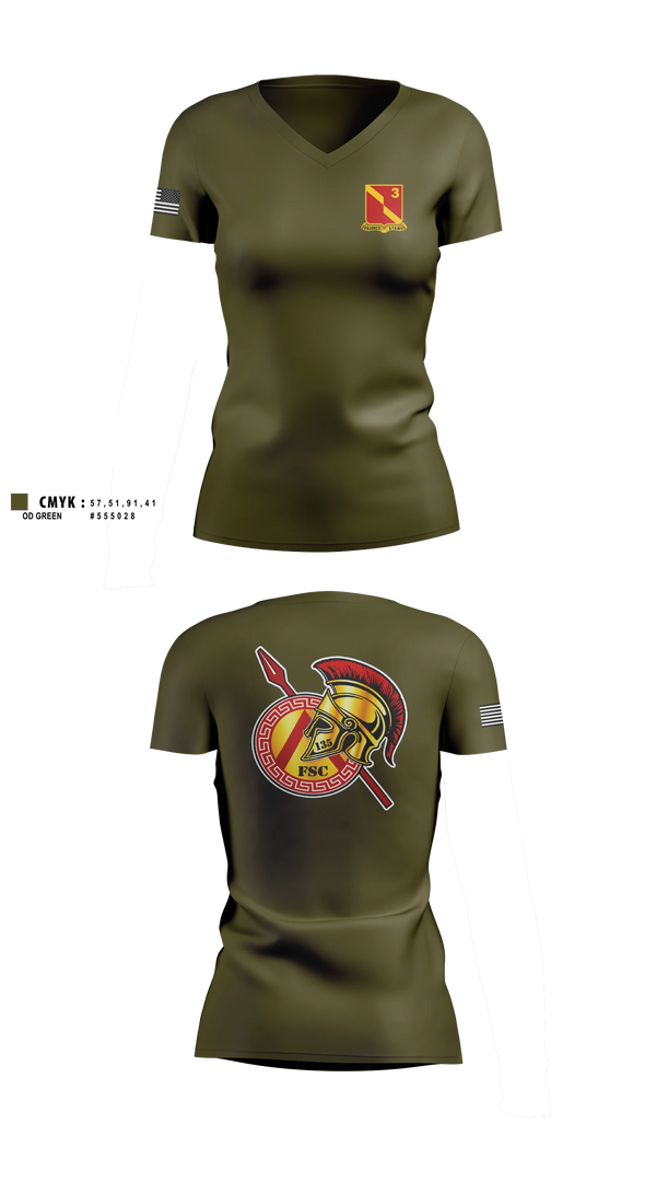 Womens Short Sleeve Vneck Shirt, 135th FSC, Army, Teamtime, Team time, sublimation, custom sports apparel, team uniforms, spirit wear, spiritwear, sports uniforms, custom shirts, team store, custom team store, fundraiser sports, apparel fundraiser