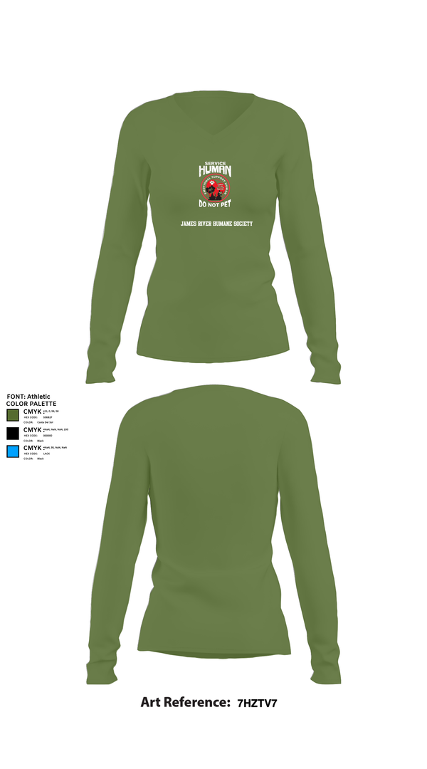 Womens Long Sleeve Vneck Shirt, James River Humane Society, , Teamtime, Team time, sublimation, custom sports apparel, team uniforms, spirit wear, spiritwear, sports uniforms, custom shirts, team store, custom team store, fundraiser sports, apparel fundraiser