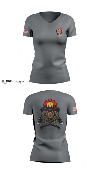 Womens Short Sleeve Vneck Shirt, Stewart County Fire Rescue, Fire Department, Teamtime, Team time, sublimation, custom sports apparel, team uniforms, spirit wear, spiritwear, sports uniforms, custom shirts, team store, custom team store, fundraiser sports, apparel fundraiser