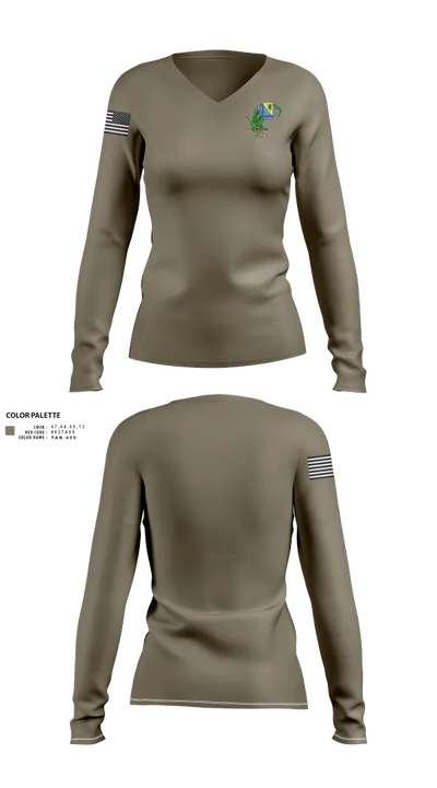 490th CBRN BN 55524924 Women's Long Sleeve V-neck Shirt - 22