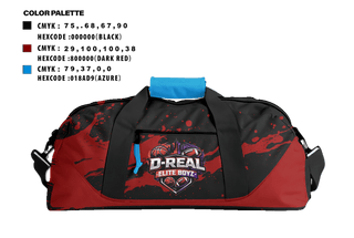Duffle Bag, D-real elite boyz, , Teamtime, Team time, sublimation, custom sports apparel, team uniforms, spirit wear, spiritwear, sports uniforms, custom shirts, team store, custom team store, fundraiser sports, apparel fundraiser