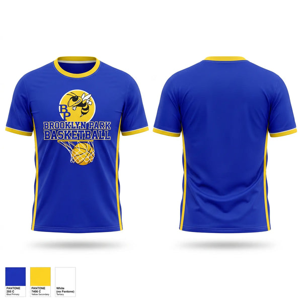 Short Sleeve Performance Shirt, Brooklyn Park Bees, Men's Basketball, Teamtime, Team time, sublimation, custom sports apparel, team uniforms, spirit wear, spiritwear, sports uniforms, custom shirts, team store, custom team store, fundraiser sports, apparel fundraiser