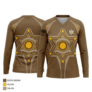 Womens Long Sleeve Vneck Shirt, Jackson County sheriff, Police, Teamtime, Team time, sublimation, custom sports apparel, team uniforms, spirit wear, spiritwear, sports uniforms, custom shirts, team store, custom team store, fundraiser sports, apparel fundraiser