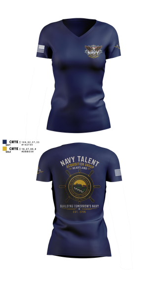 Womens Short Sleeve Vneck Shirt, NTAG HEARTLAND 2026, Navy, Teamtime, Team time, sublimation, custom sports apparel, team uniforms, spirit wear, spiritwear, sports uniforms, custom shirts, team store, custom team store, fundraiser sports, apparel fundraiser