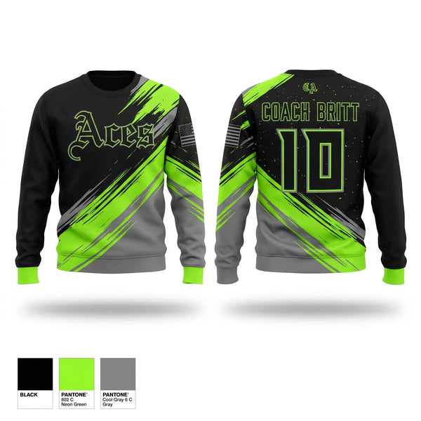 Crew Neck Sweatshirt, Cosmo Aces, Baseball, Teamtime, Team time, sublimation, custom sports apparel, team uniforms, spirit wear, spiritwear, sports uniforms, custom shirts, team store, custom team store, fundraiser sports, apparel fundraiser