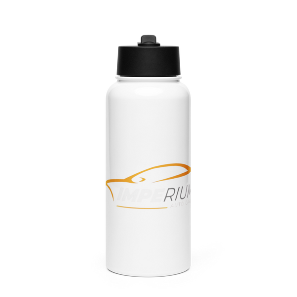 Imperium Auto Care Stainless Steel Water Bottle with a Straw Lid