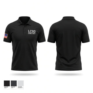 Short Sleeve Performance Polo, LCSO GANG UNIT, Police, Teamtime, Team time, sublimation, custom sports apparel, team uniforms, spirit wear, spiritwear, sports uniforms, custom shirts, team store, custom team store, fundraiser sports, apparel fundraiser