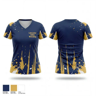 Womens Short Sleeve Vneck Shirt, Lancaster Gales wrestling, Wrestling, Teamtime, Team time, sublimation, custom sports apparel, team uniforms, spirit wear, spiritwear, sports uniforms, custom shirts, team store, custom team store, fundraiser sports, apparel fundraiser