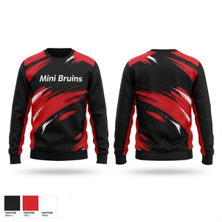 Crew Neck Sweatshirt, Mini Bruins, Cheer, Teamtime, Team time, sublimation, custom sports apparel, team uniforms, spirit wear, spiritwear, sports uniforms, custom shirts, team store, custom team store, fundraiser sports, apparel fundraiser