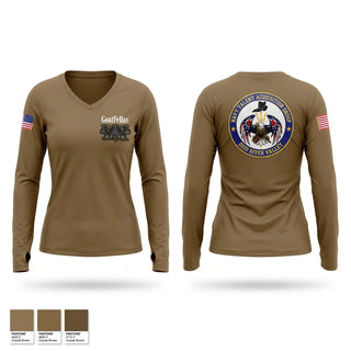 Womens Long Sleeve Vneck Shirt, NTAG ORV CHIEFS MESS, Navy, Teamtime, Team time, sublimation, custom sports apparel, team uniforms, spirit wear, spiritwear, sports uniforms, custom shirts, team store, custom team store, fundraiser sports, apparel fundraiser