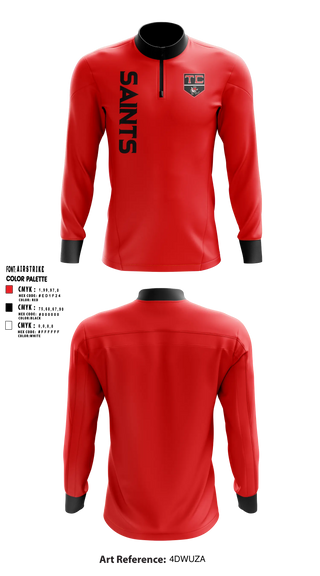 Quarter Zip Jacket, Tri County Saints, Ice Hockey, Teamtime, Team time, sublimation, custom sports apparel, team uniforms, spirit wear, spiritwear, sports uniforms, custom shirts, team store, custom team store, fundraiser sports, apparel fundraiser