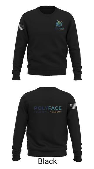 Crew Neck Sweatshirt, PolyFace Volleyball Academy, Women's Volleyball, Teamtime, Team time, sublimation, custom sports apparel, team uniforms, spirit wear, spiritwear, sports uniforms, custom shirts, team store, custom team store, fundraiser sports, apparel fundraiser