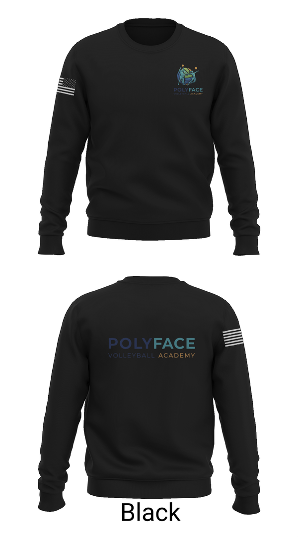 Crew Neck Sweatshirt, PolyFace Volleyball Academy, Women's Volleyball, Teamtime, Team time, sublimation, custom sports apparel, team uniforms, spirit wear, spiritwear, sports uniforms, custom shirts, team store, custom team store, fundraiser sports, apparel fundraiser