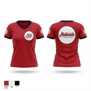 Womens Short Sleeve Vneck Shirt, Tennessee Nationals, Baseball, Teamtime, Team time, sublimation, custom sports apparel, team uniforms, spirit wear, spiritwear, sports uniforms, custom shirts, team store, custom team store, fundraiser sports, apparel fundraiser
