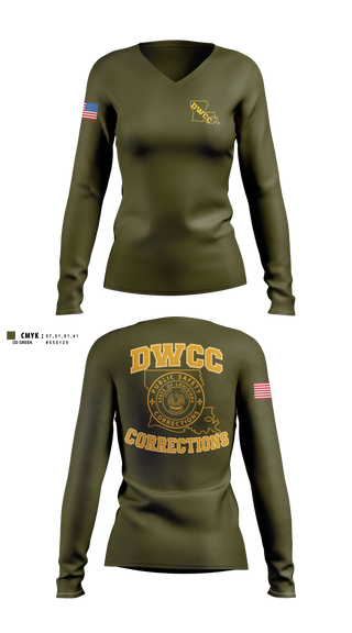 Womens Long Sleeve Vneck Shirt, David Wade Correctional Center, Police, Teamtime, Team time, sublimation, custom sports apparel, team uniforms, spirit wear, spiritwear, sports uniforms, custom shirts, team store, custom team store, fundraiser sports, apparel fundraiser