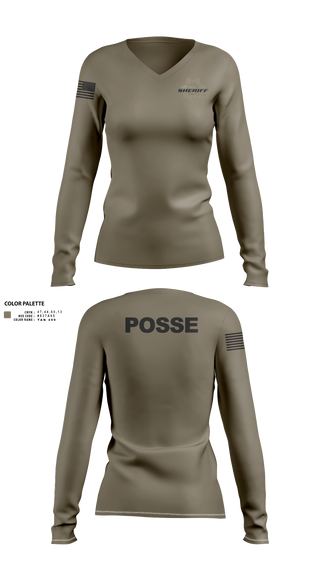 Womens Long Sleeve Vneck Shirt, Flathead County Sheriff's Office, Police, Teamtime, Team time, sublimation, custom sports apparel, team uniforms, spirit wear, spiritwear, sports uniforms, custom shirts, team store, custom team store, fundraiser sports, apparel fundraiser