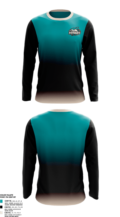 Tampa Bay Makos  Long Sleeve Performance Shirt 1