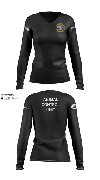 Womens Long Sleeve Vneck Shirt, , Police, Teamtime, Team time, sublimation, custom sports apparel, team uniforms, spirit wear, spiritwear, sports uniforms, custom shirts, team store, custom team store, fundraiser sports, apparel fundraiser