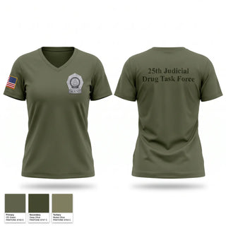 Womens Short Sleeve Vneck Shirt, 25th Judicial Drug Task Force, Police, Teamtime, Team time, sublimation, custom sports apparel, team uniforms, spirit wear, spiritwear, sports uniforms, custom shirts, team store, custom team store, fundraiser sports, apparel fundraiser