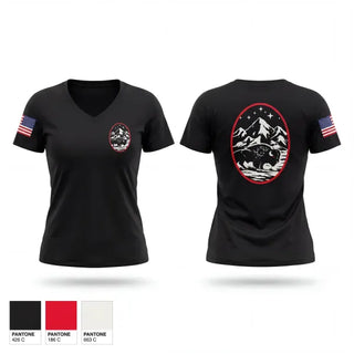 Womens Short Sleeve Vneck Shirt, Mission Operations Center, Space Force, Teamtime, Team time, sublimation, custom sports apparel, team uniforms, spirit wear, spiritwear, sports uniforms, custom shirts, team store, custom team store, fundraiser sports, apparel fundraiser