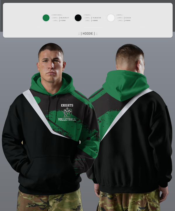 Hoodie, Nordonia Knights Volleyball, Men's Volleyball, Teamtime, Team time, sublimation, custom sports apparel, team uniforms, spirit wear, spiritwear, sports uniforms, custom shirts, team store, custom team store, fundraiser sports, apparel fundraiser