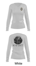 Farmersville PD K9 Hunter 53756358 Women's Long Sleeve V-neck Shirt - 11