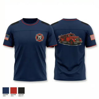 Old School Cotton Feel Shirt, Slickville VFD, Fire Department, Teamtime, Team time, sublimation, custom sports apparel, team uniforms, spirit wear, spiritwear, sports uniforms, custom shirts, team store, custom team store, fundraiser sports, apparel fundraiser