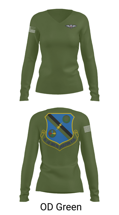 93rd AGOW 64240492 Women's Long Sleeve V-neck Shirt - 57