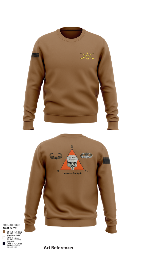 Crew Neck Sweatshirt, 1st PLT B Co 1-173IN, , Teamtime, Team time, sublimation, custom sports apparel, team uniforms, spirit wear, spiritwear, sports uniforms, custom shirts, team store, custom team store, fundraiser sports, apparel fundraiser