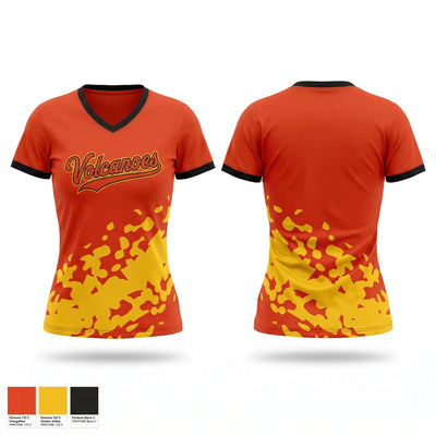 Volcanoes Women's Short Sleeve V-neck Shirt - 1